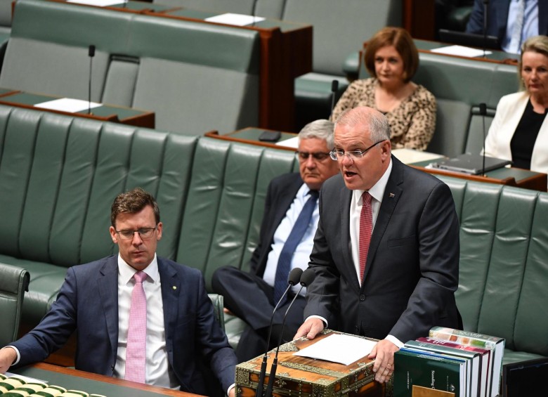Primer ministro de Australia Scott Morrison denuncia ciberataque ante el parlamento. FOTO: EFE