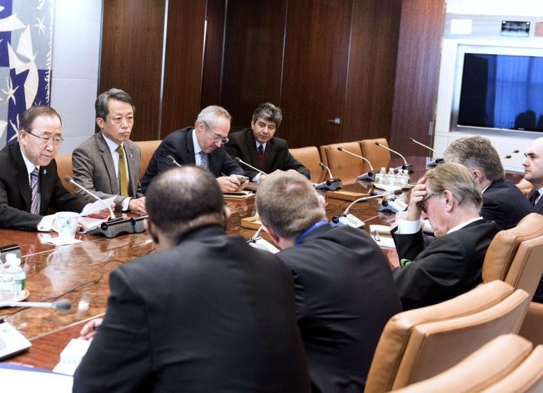 eL Secretario General de la ONU, Ban Ki-moon realizó una reunión de emergencia con los asesores de alto nivel para discutir los últimos acontecimientos en Corea del Norte. FOTO AFP