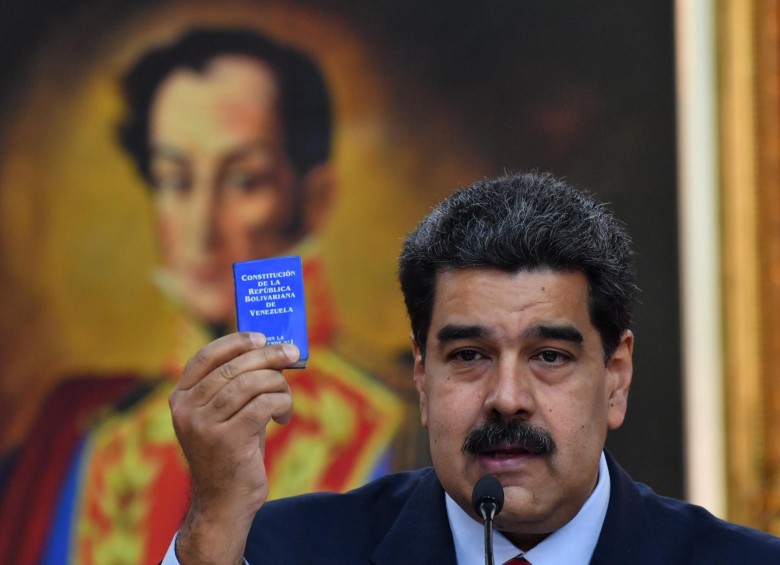 Nicolás Maduro, mandatario de Venezuela, durante su declaración este viernes. FOTO: AFP