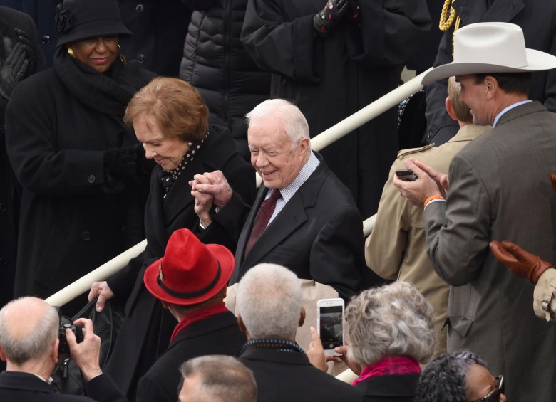 El expresidente Jimmy Carter y su esposa en la toma de posesión. FOTO AFP
