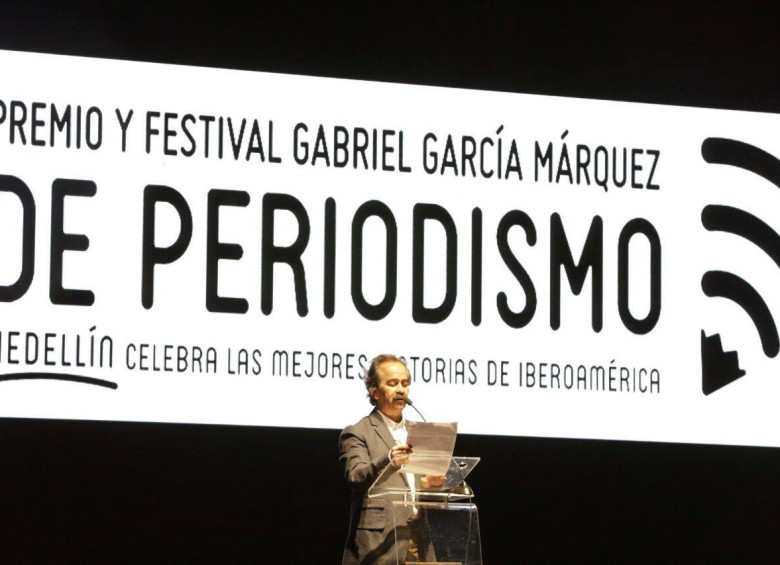 Jorge Cardona Alzate recibió el reconocimiento Clemente Manuel Zabala. FOTO Cortesía Premio Gabo