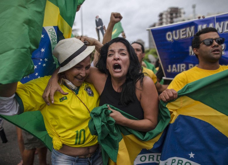 Simpatizantes del candidato a la presidencia de Brasil, Jair Bolsonaro. FOTO: AFP