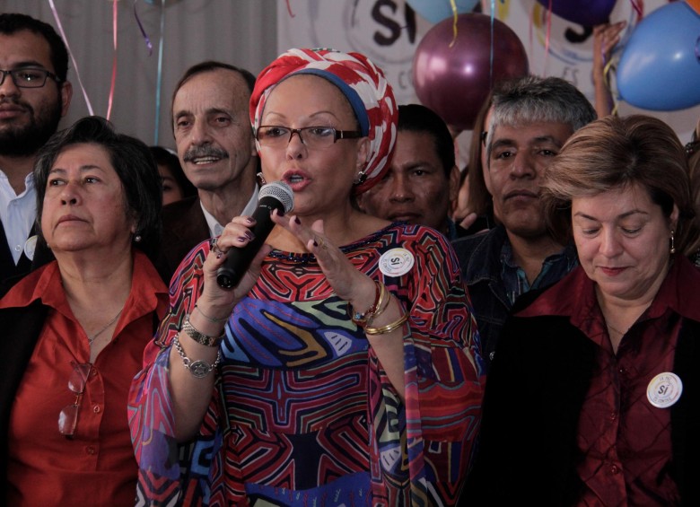La exsenadora Piedad Córdoba, de Marcha Patriótica, es la vocera de grupos de izquierda y de un sector del Polo D. FOTO colprensa