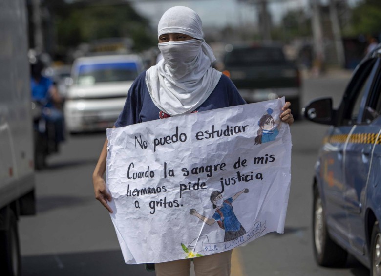 Protestas de estudiantes en Nicaragua. FOTO: EFE
