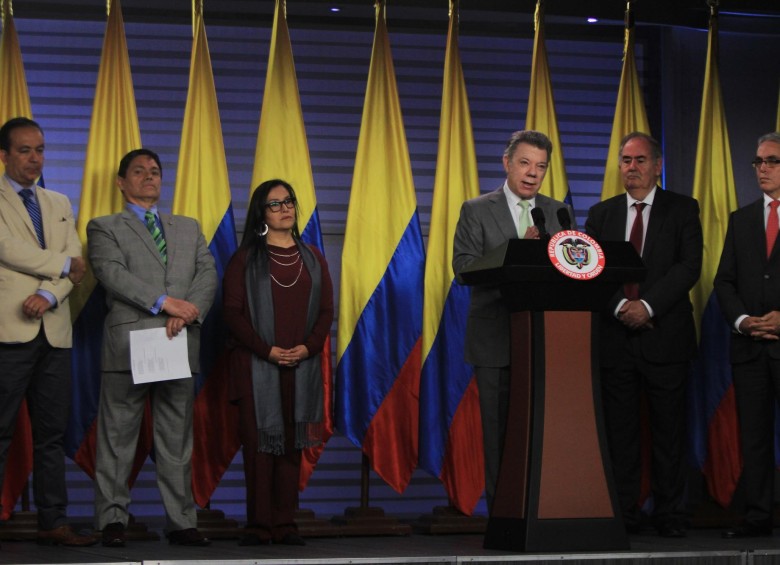 El presidente Juan Manuel Santos defendió de nuevo el proceso de escogencia de los magistrado del tribunal de paz. FOTO COLPRENSA