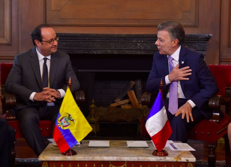 Hollande y Santos estarán reunidos y tendrán cena conjunta este lunes. FOTO CORTESÍA