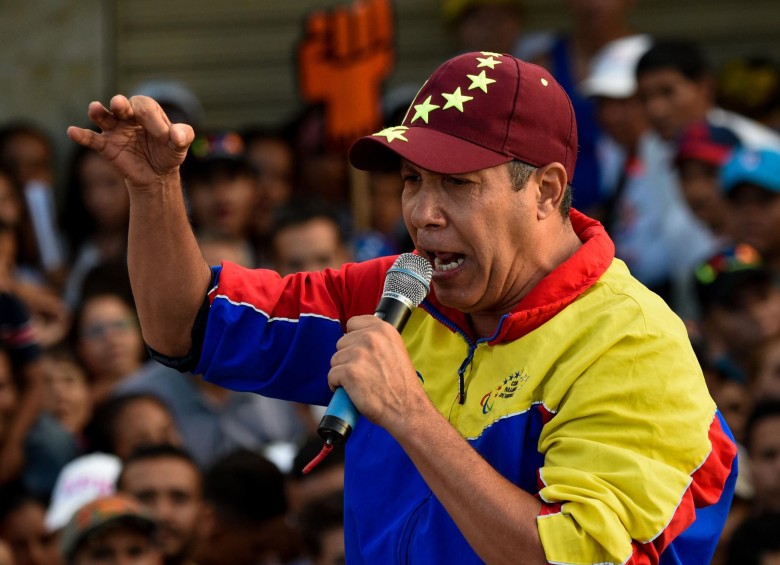 Falcón durante su discurso en Barquisimeto. FOTO AFP
