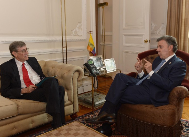 GOnzalo Restrepo reunido con el Presidente Juan Manuel Santos. Foto Colprensa