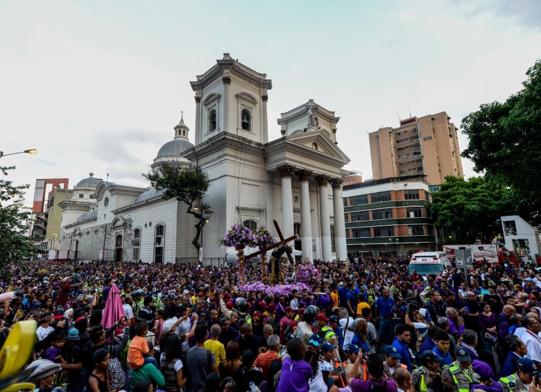 Imagen de la procesión del Nazareno. Crédito: AFP