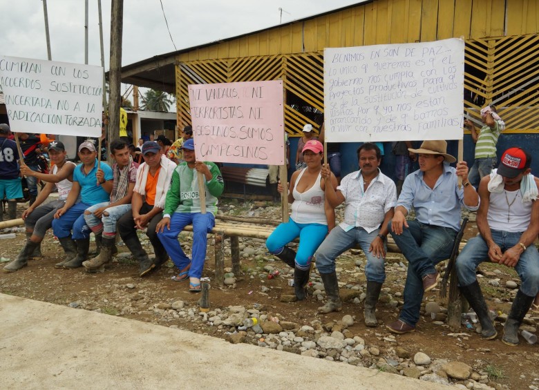 Los campesinos en Tumaco han pedido acercamientos con el Gobierno para dialogar sobre los sucedido en este municipio. FOTO: Cortesía Winston Viracachá