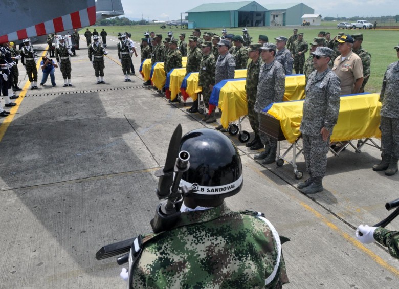 Diez militares murieron durante una emboscada de las Farc en el Cauca el pasado 15 de abril. FOTO COLPRENSA