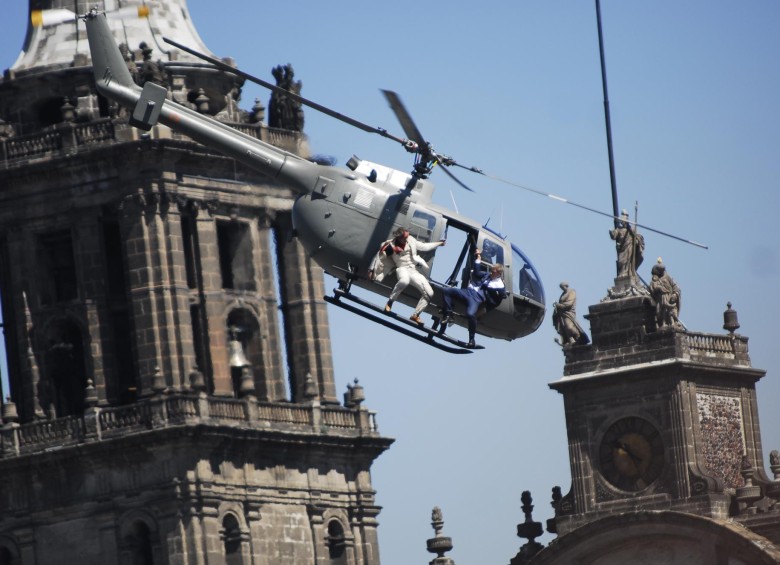 Esta fue una de las escenas grabadas en México de la nueva saga de James Bond, Spectre. FOTO AP