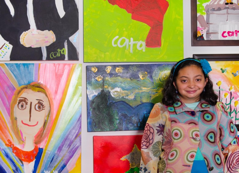 Catalina tiene síndrome de Silver-Rusell y desde los siete años, malformaciones de Chiari. El arte ha sido su manera de expresarse. FOTO cortesía familia.