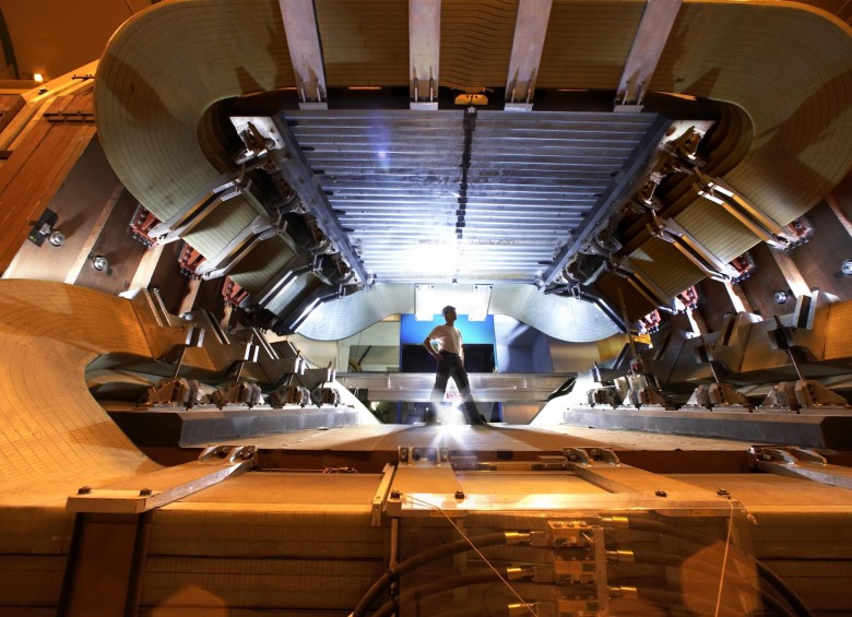 Parte de la estructura donde se efectúa el experimento LHCb en busca de las diferencias leves entre materia y antimateria y que habría arrojado un resultado inesperado. FOTO Peter Ginter/CERN