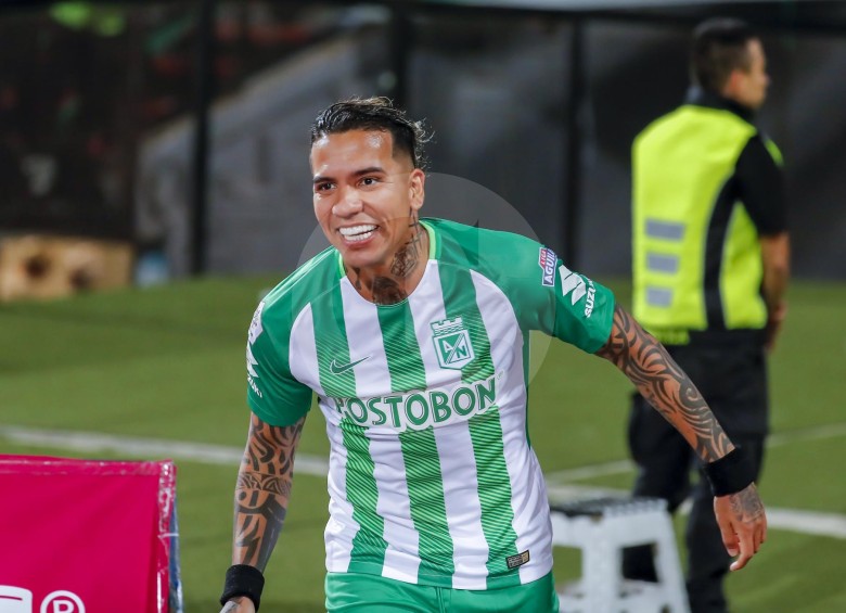 Dayro Moreno, el goleador del verde, se reportó en el clásico y le entregó los tres puntos a Nacional que FOTO JUAN ANTONIO SÁNCHEZ