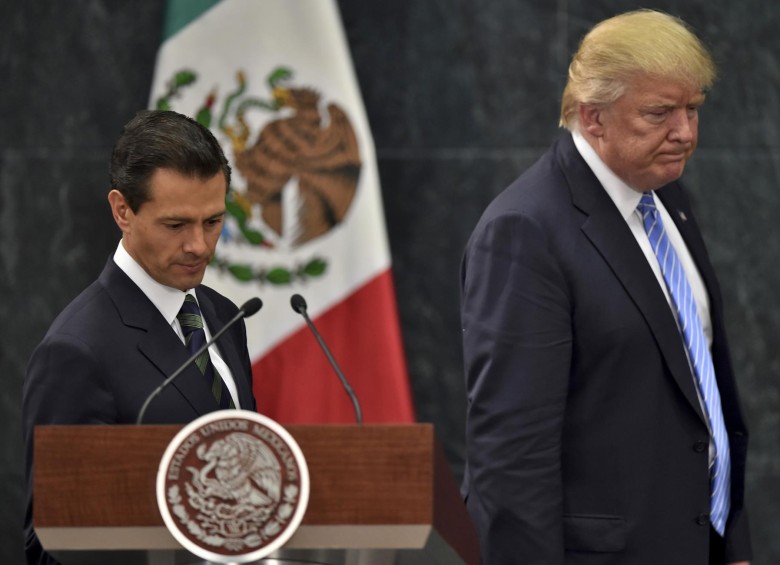 En rueda de prensa, el presidente Peña Nieto dijo que él y Donald Trump quizá no estén de acuerdo en todo, pero que su reunión subraya los intereses compartidos de ambas naciones. FOTO aFp