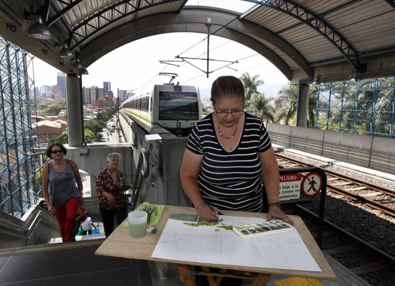 Acuarelistas pintaron para celebrar 20 años del Metro