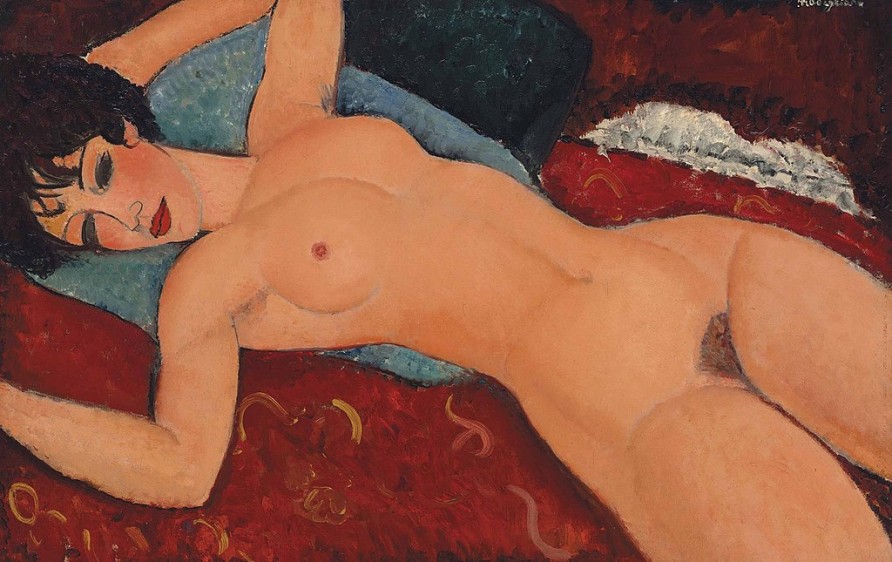 Desnudo acostado, de Amedeo Modigliani, es un óleo sobre lienzo de 60 x 62 centímetros, vendido por 158 millones de euros en Christie’s, Nueva York, en noviembre de 2015. Es una obra hecha entre 1917 y 1918.