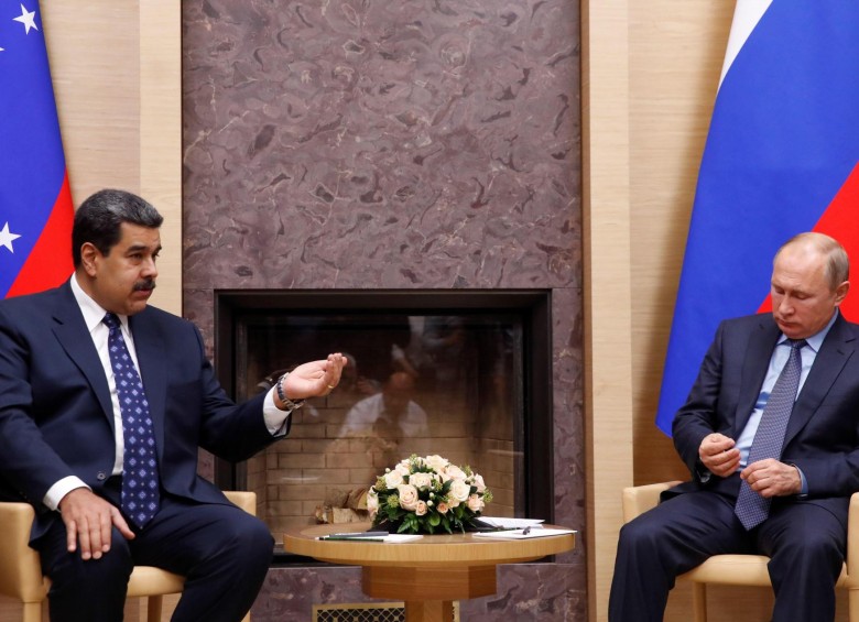 Nicolás Maduro, presidente de Venezuela, Vladimir Putin, presidente de Rusia. FOTO: EFE 