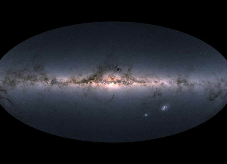 Mapa de la Vía Láctea con los datos Gaia, a donde llegan las estrellas de otras galaxias. Foto ESA