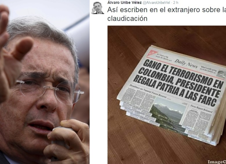 Los usuarios de Twitter se burlaron el pasado jueves creando toda clase de memes por la equivocación del expresidente, Álvaro Uribe Vélez. FOTO TWITTER