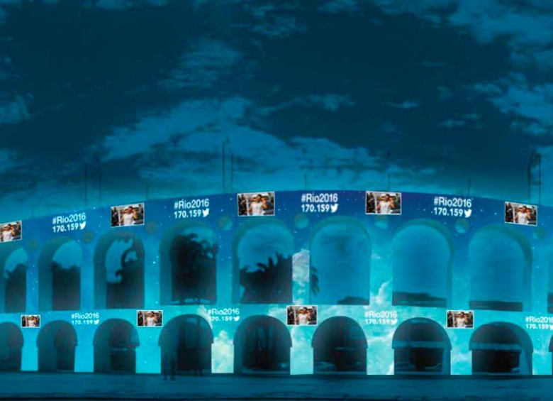La empresa proyectará trinos de todo el mundo sobre el acueducto de Río de Janeiro Arcos de Lapa. FOTO Twitter