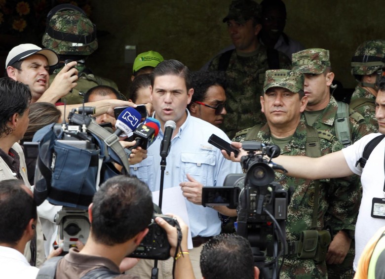 El ministro de Defensa, Juan Carlos Pinzón, afirmó que las operaciones no pararán hasta liberar a los secuestrados. FOTO JAIME PÉREZ