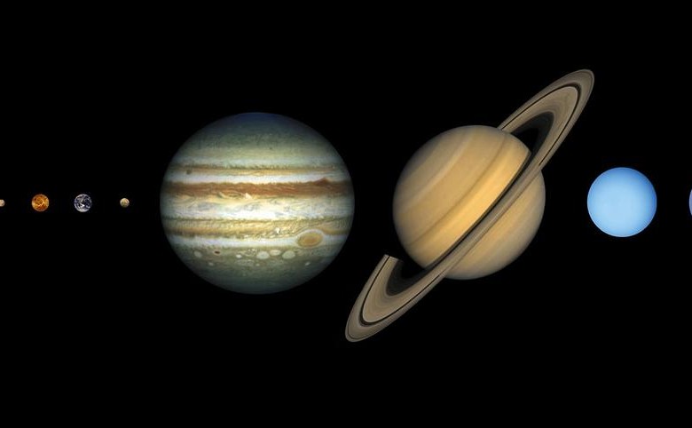 Júpiter afecta la órbita de la Tierra. Acá los 8 planetas del Sistema Solar, no a escala. Foto Pixabay
