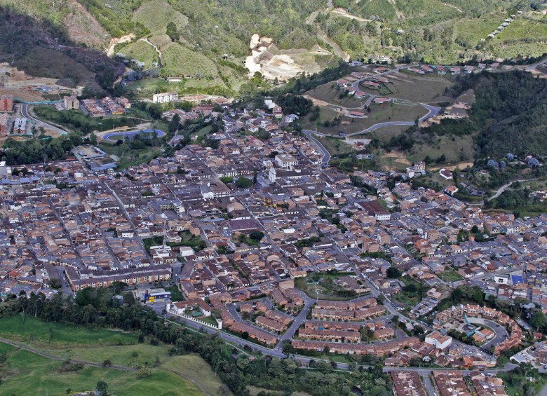 Vista aérea del municipio de El Retiro