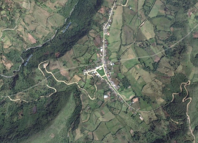 Este es el sector de Mosoco, en Páez (Cauca), donde fueron secuestrados los profesionales. FOTO GOOGLE MAPS