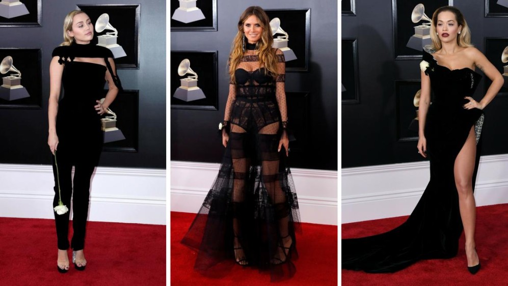 Eligieron el negro Miley Cyrus, Heidi Klum y Rita Ora. FOTOS EFE y AFP
