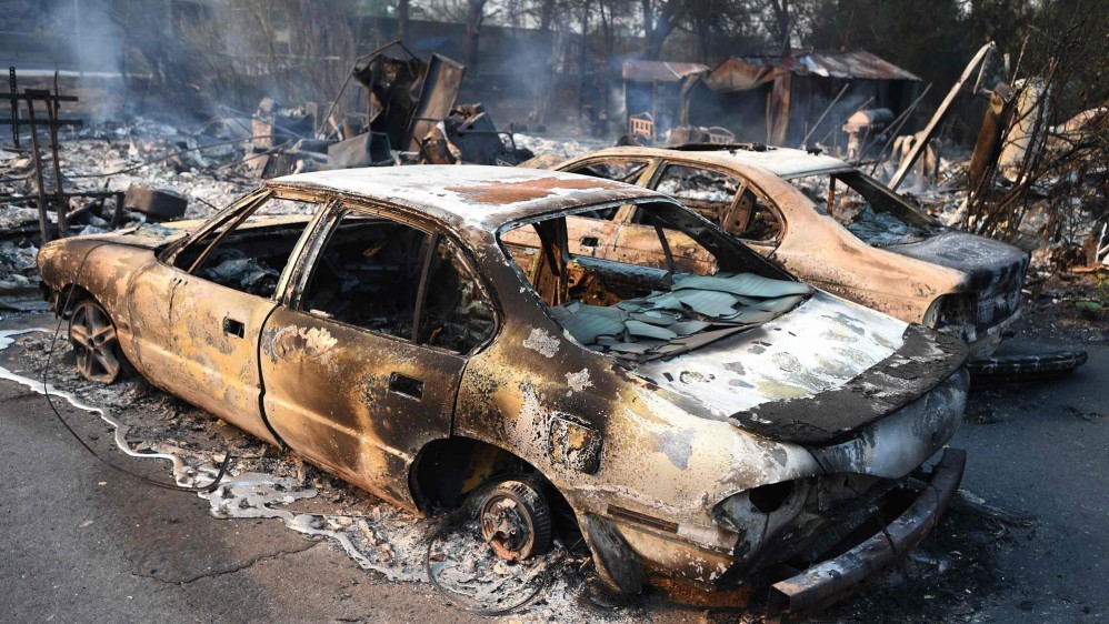 Fue en el condado de Napa donde, durante la madrugada, se registraron tres grandes incendios y varios de menor envergadura. FOTO AFP