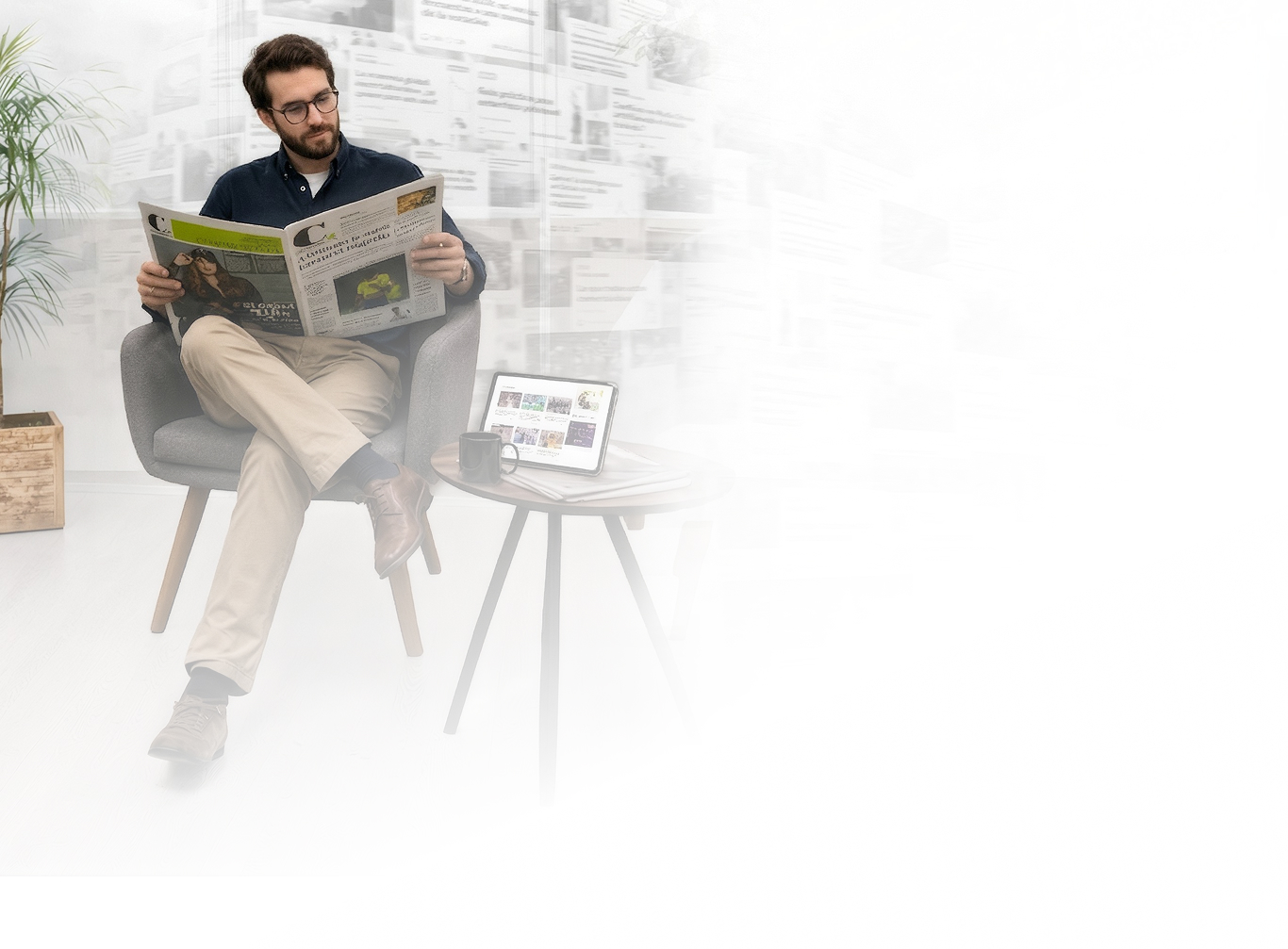 Lector leyendo el periódico