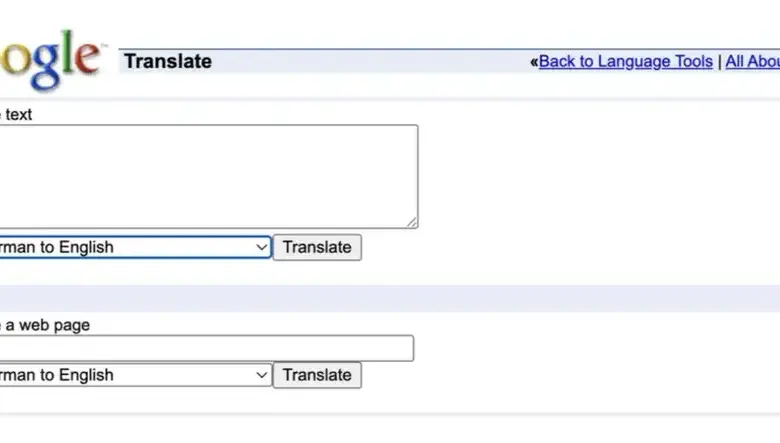 Así se veía la primera versión del traductor de Google en el año 2006. FOTO cortesía