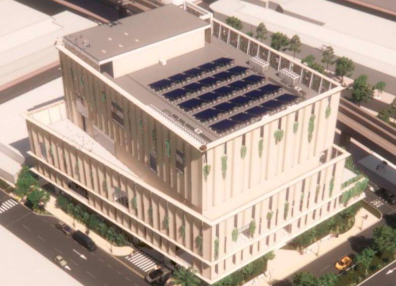 Este es el diseño del edificio del C5 que construirá la Alcaldía de Medellín para concentrar los temas de seguridad, con innovaciones tecnológicas. FOTO: CORTESÍA ALCALDÍA DE MEDELLÍN