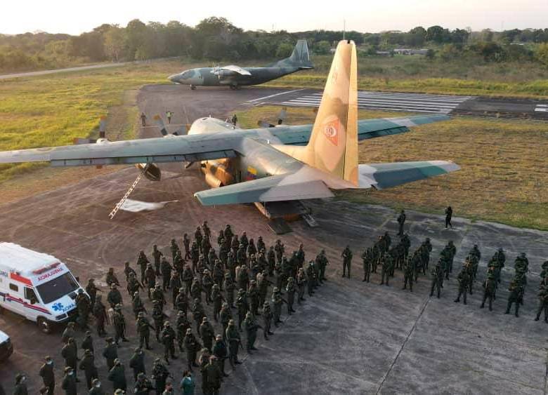 Fuerzas de Venezuela antes del ataque en Isla Guarico en una base militar en Apure. FOTO cortesía