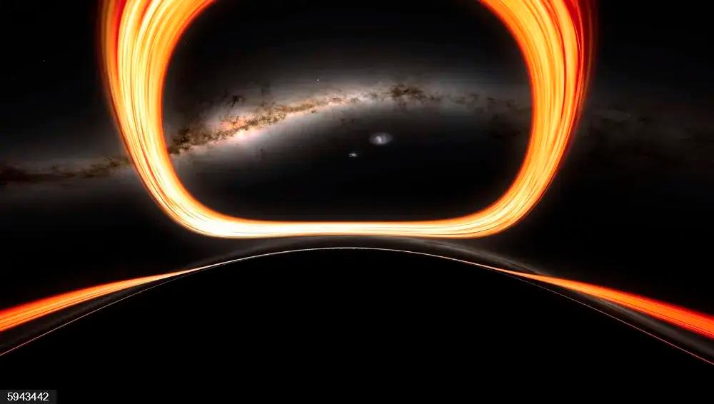 Una supercomputadora produjo la imagen de la simulación de la inmersión en un agujero negro. FOTO: Cortesía Nasa