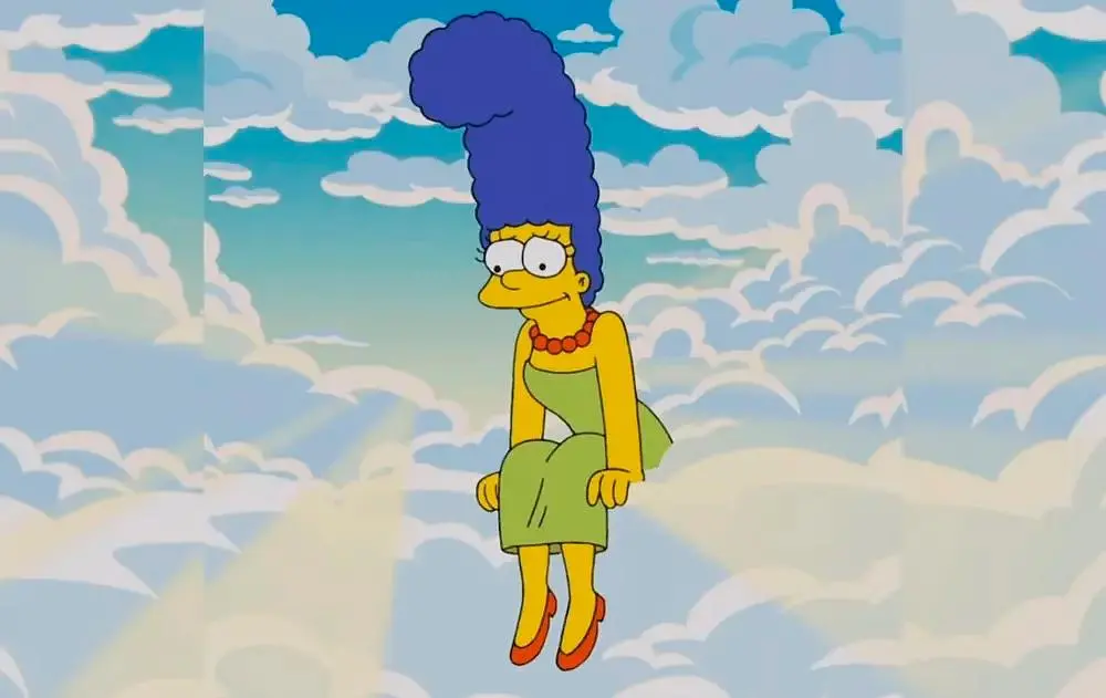 Desde el cielo, Marge observa a su familia mientras inicia una nueva vida con Ringo Starr en el más allá. FOTO cortesía Los Simpson