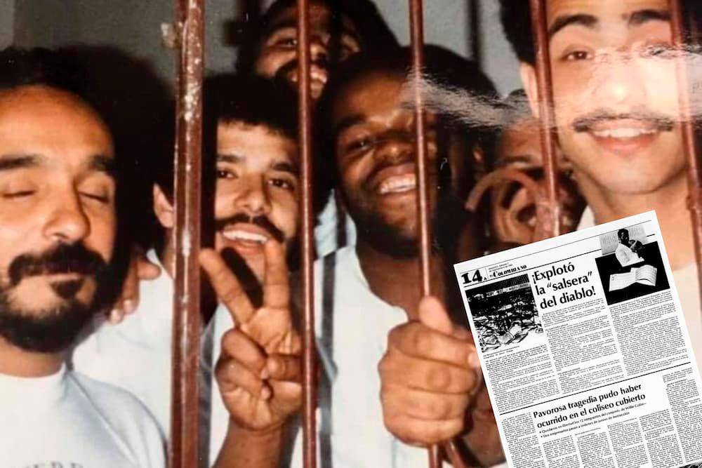 Esta la fotografía que Willie Colón se tomó junto a su orquesta cuando estuvieron presos en Medellín. FOTO: Cortesía