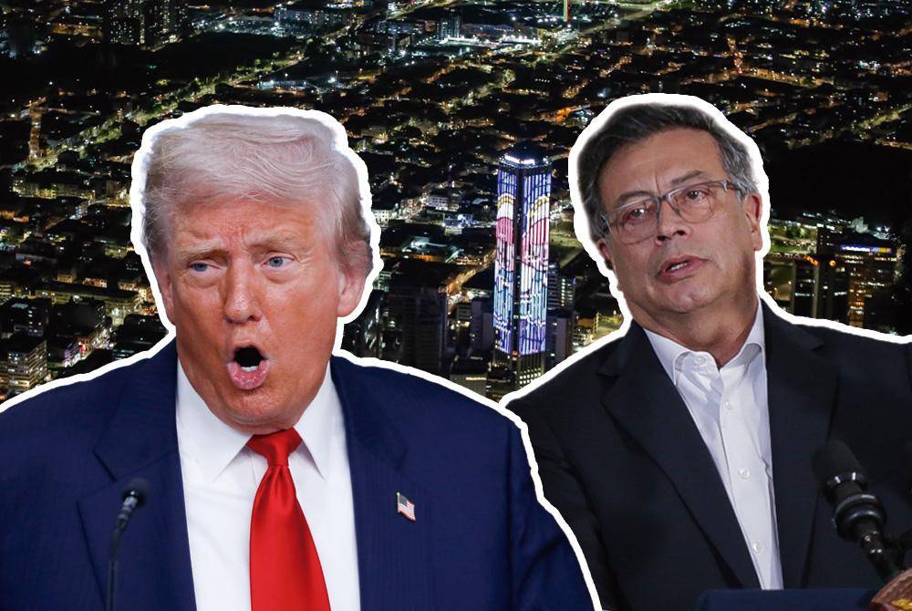 A la izquierda, Donald Trump; a la derecha, Gustavo Petro. FOTO: COLPRENSA Y GETTY