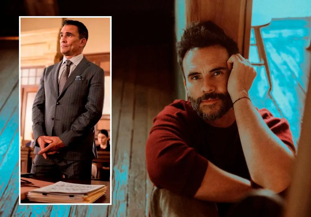 Juan Pablo Raba interpreta a un abogado defensor en la serie <i>La Ley y el Orden,</i> concretamente en el capítulo 17 de la temporada 26 que ya se puede ver por Universal +. FOTOS cortesía Universal+ y Brigitte Diez