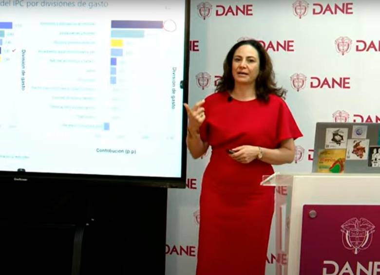 Piedad Urdinola, directora del Dane, explicó los datos del IPC con corte a agosto. FOTO tomada de YouTube