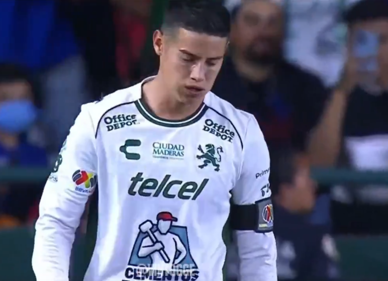 James Rodríguez en el León. Foto: captura de video X @vintogge