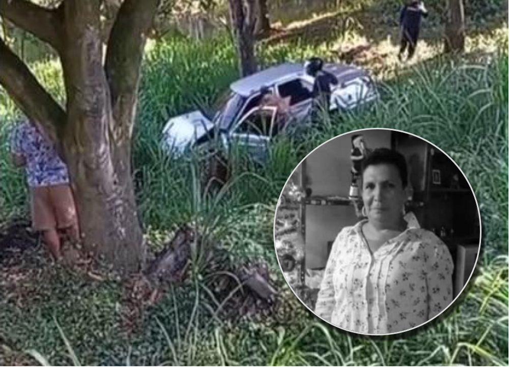 María Elsy Tobón Arango (en el círculo) fue embestida por el vehículo. Fotos: cortesía.