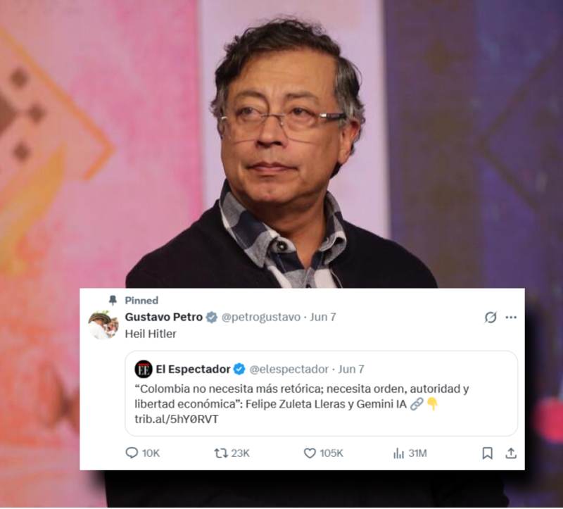 El pasado domingo, el presidente Gustavo Petro hizo un trino respondiendo a una columna de Felipe Zuleta Lleras. Foto: Catalina Olaya - Colprensa