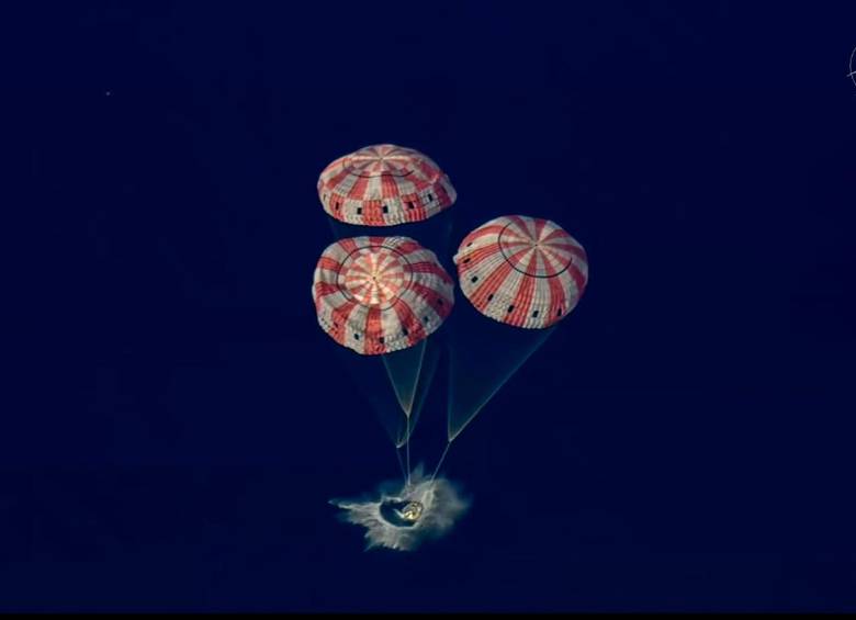 Así fue el momento del Splashdown de la nave Orión. FOTOS Captura de pantalla la Nasa 