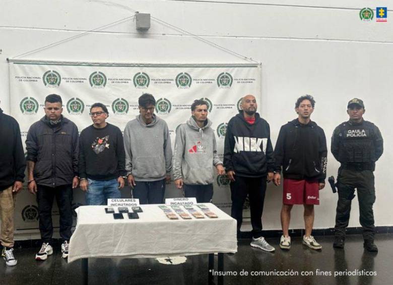 Siete presuntos miembros de la banda delincuencial conocida como BJ o los Chamizos. FOTO: Fiscalía