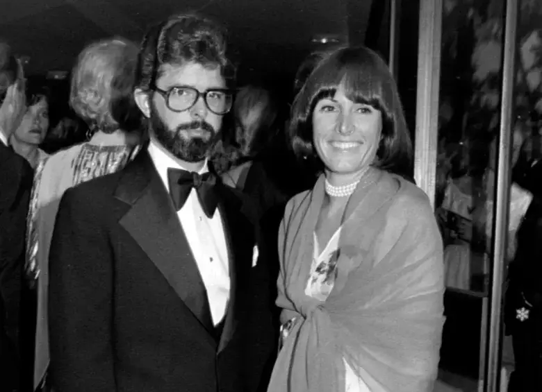 Marcia Lucas junto a George, con el que estuvo casada por más de diez años. Foto: Getty