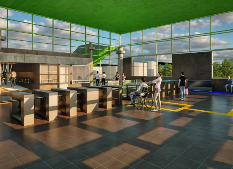 Así quedarán los accesos a algunas de las estaciones de la Línea A. RENDER: CORTESÍA METRO DE MEDELLÍN