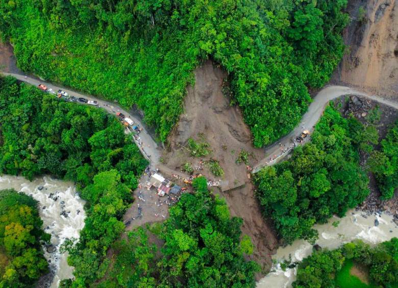 La emergencia se registró en el sector conocido como La Cabaña de Pueblo Rico, Risaralda. FOTO: CORTESÍA 